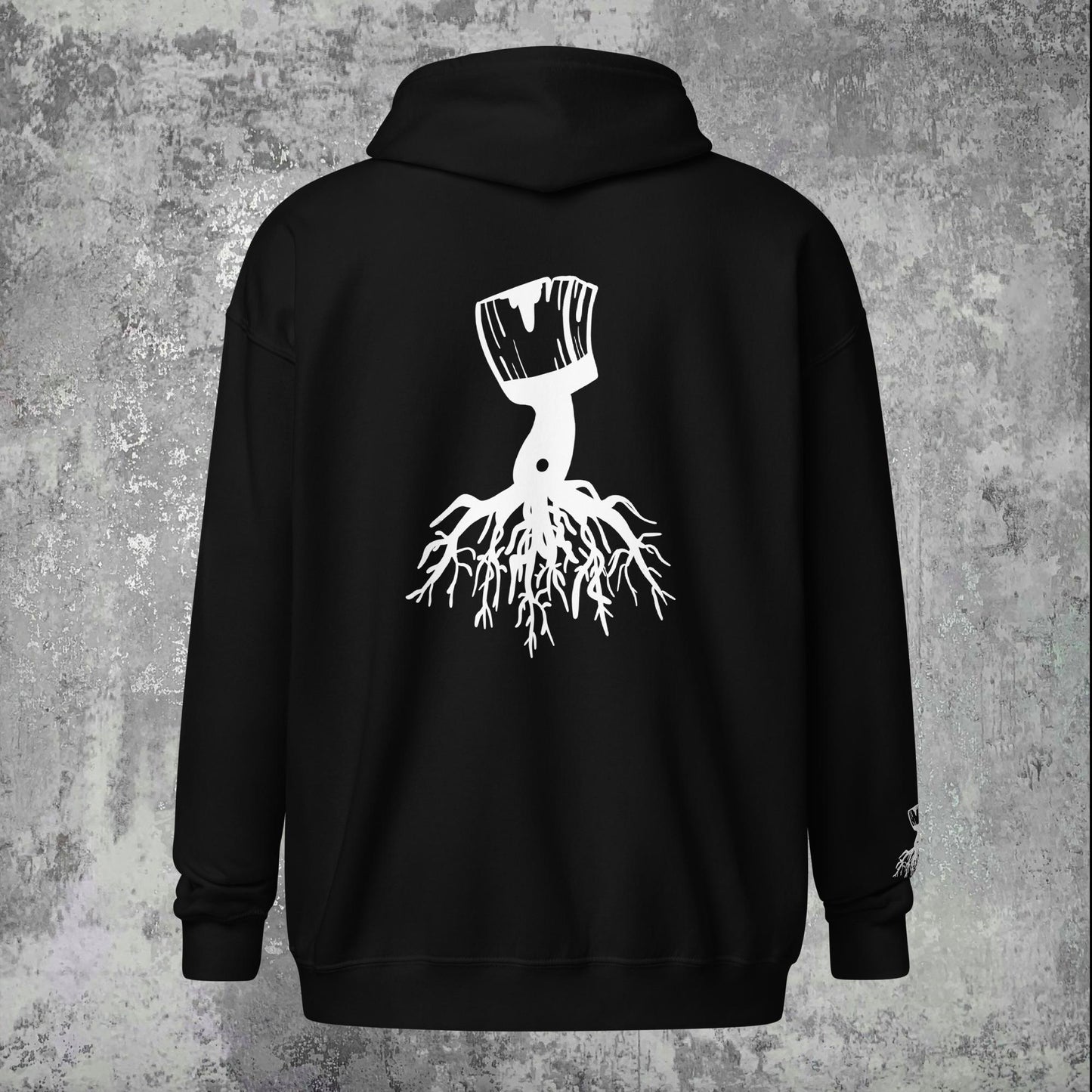 Art From The Root logo front and back Unisex heavy blend zip hoodie