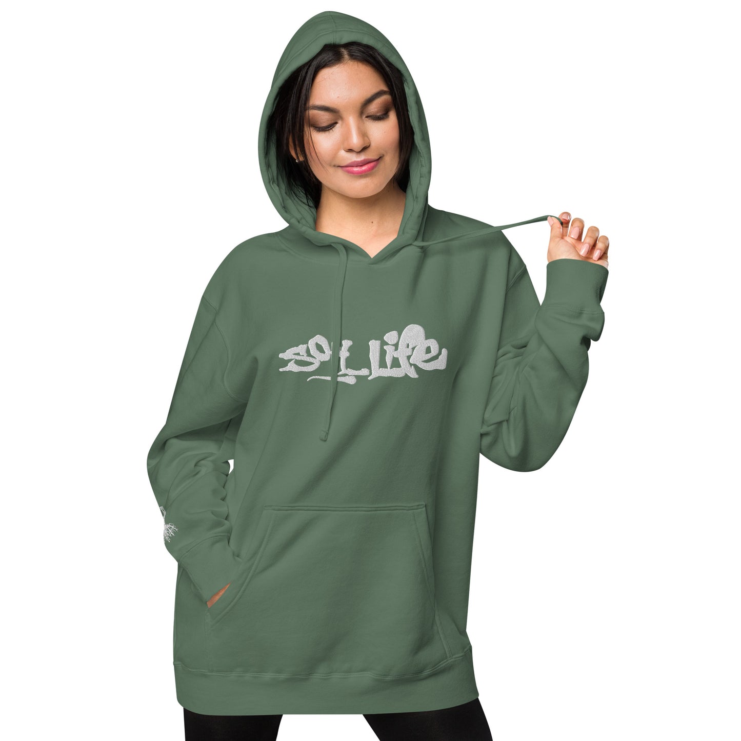 Embroidered Soil Life Unisex pigment-dyed hoodie