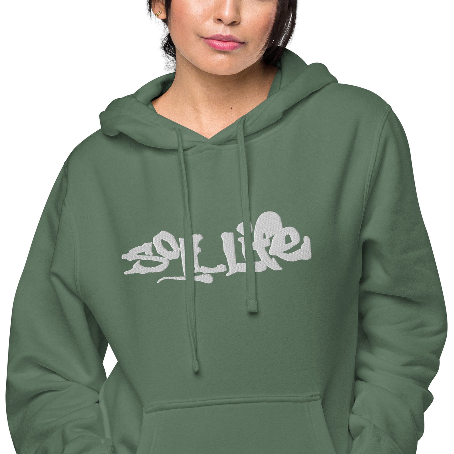 Embroidered Soil Life Unisex pigment-dyed hoodie