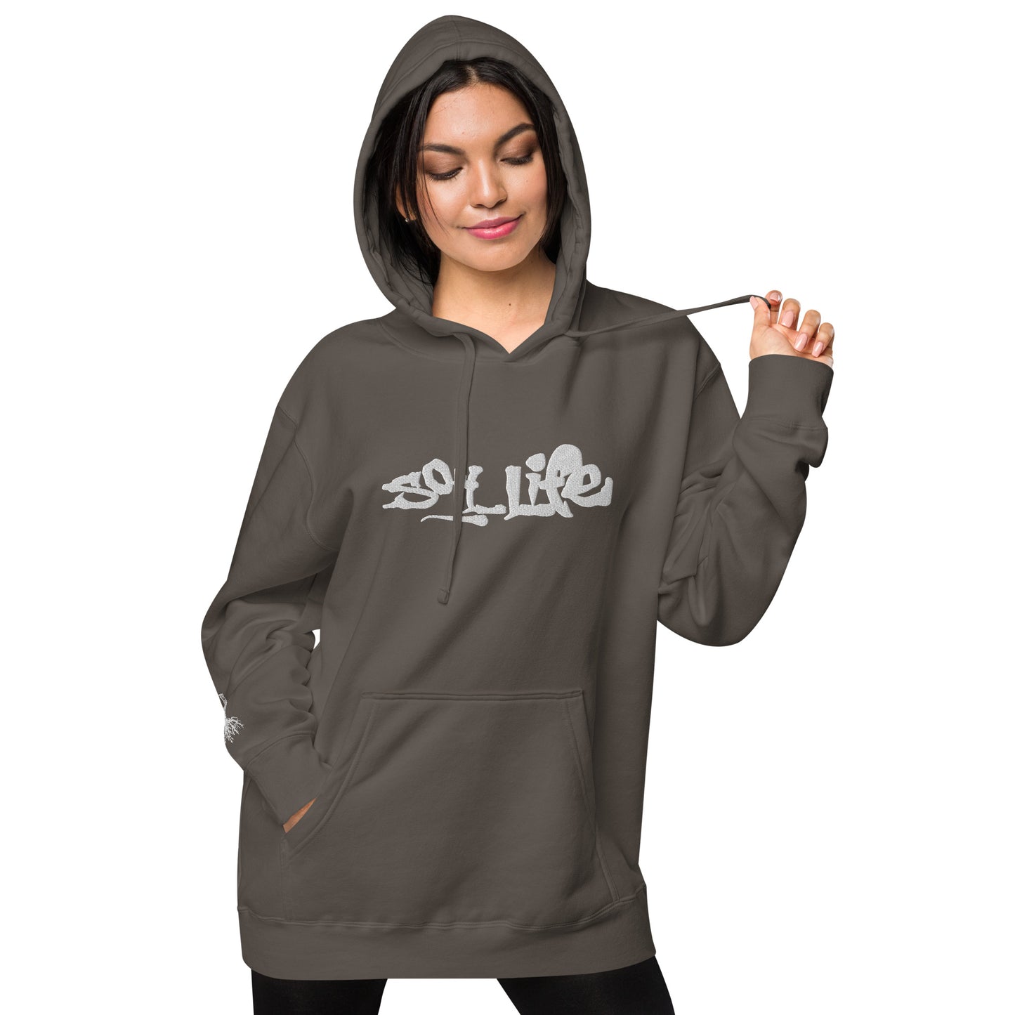 Embroidered Soil Life Unisex pigment-dyed hoodie