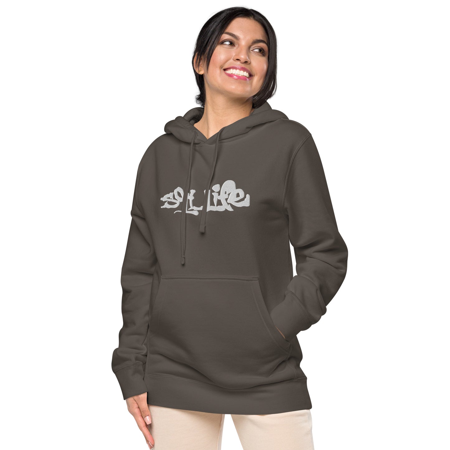 Embroidered Soil Life Unisex pigment-dyed hoodie