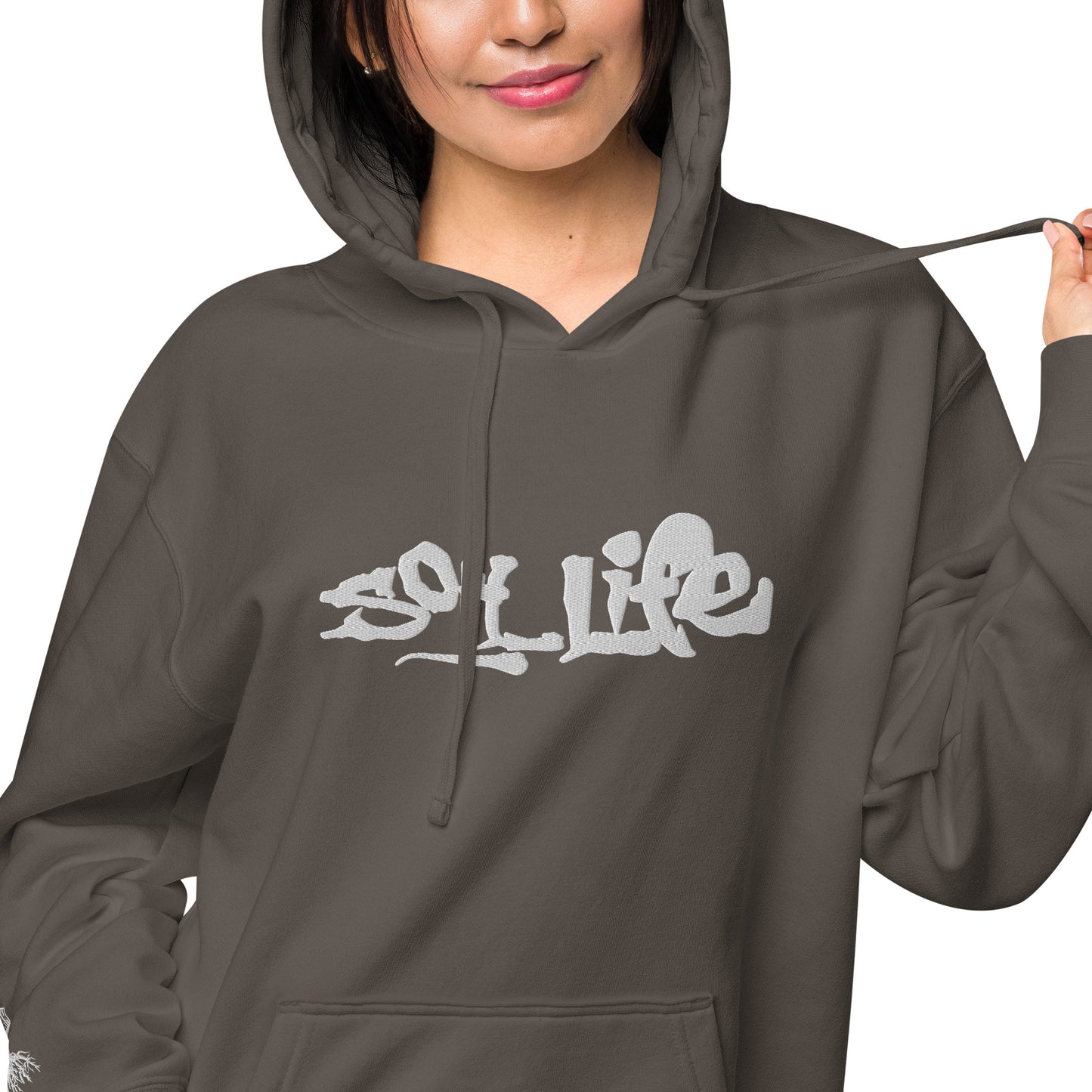 Embroidered Soil Life Unisex pigment-dyed hoodie