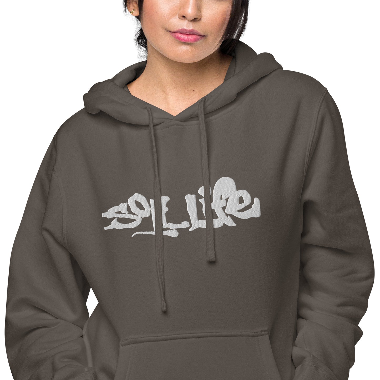 Embroidered Soil Life Unisex pigment-dyed hoodie