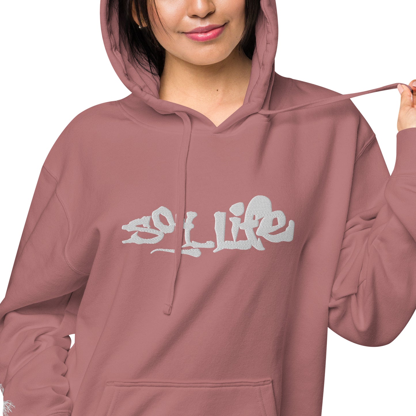 Embroidered Soil Life Unisex pigment-dyed hoodie